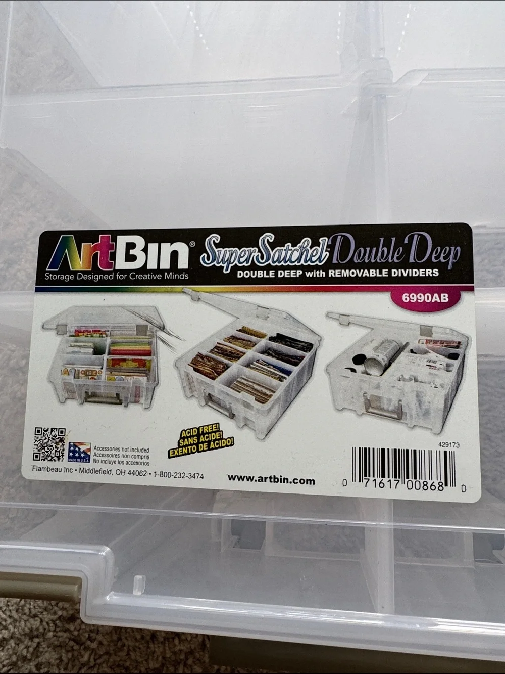 Clear Double Deep Storage Box - Clear